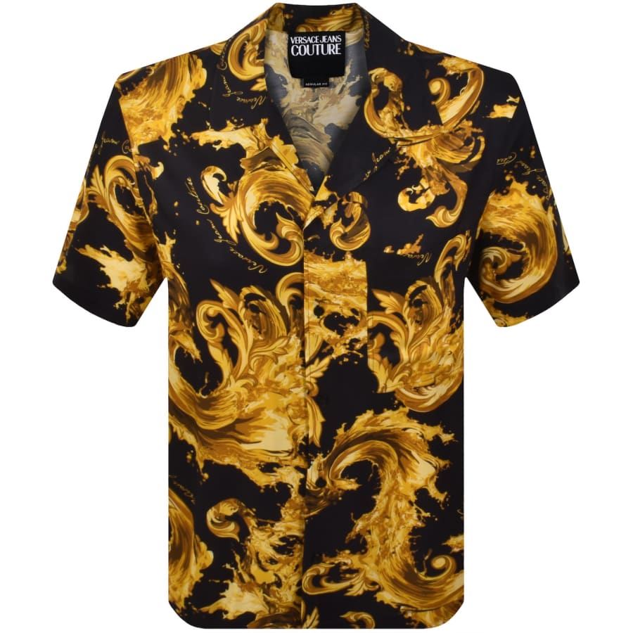 VERSACE JEANS COUTURE デザインシャツXL Versace Jeans Couture Bowling Shirt Black | Mainline Menswear us